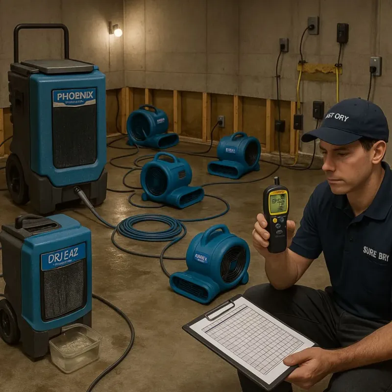 Structural Drying and Dehumidification process in Cedar Springs, MI